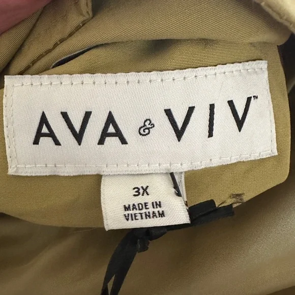 NWT Ava & Viv Light Olive Rain Resistant Coat 3X - Picture 6 of 7